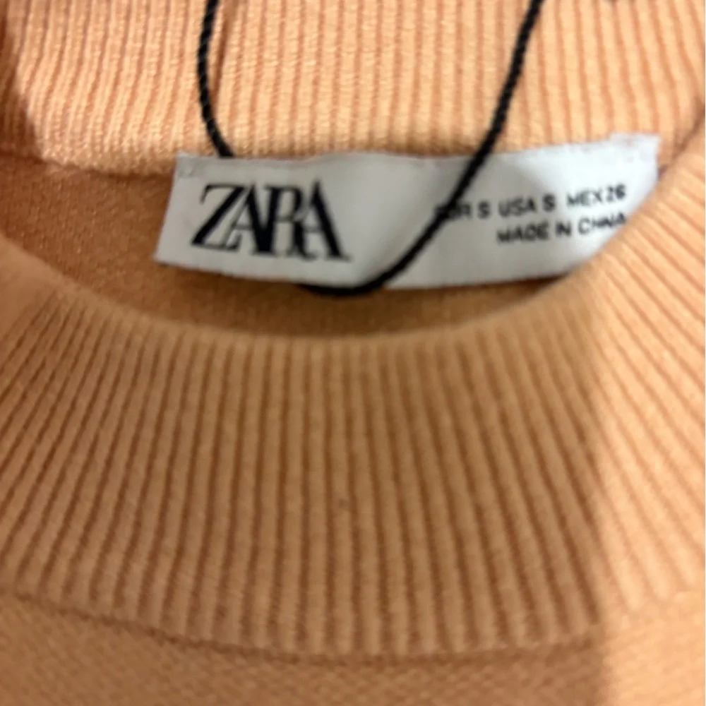 Women's Peach Puff Mock Neck Puff-Sleeve Sweater - Picture 6 of 9